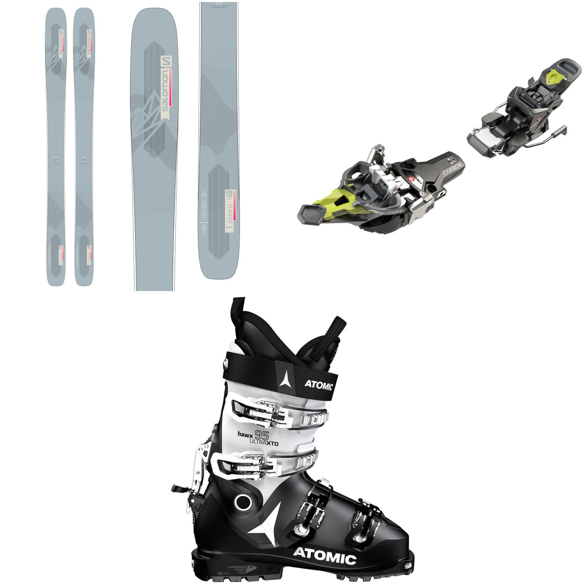 Salomon QST Lumen 99 Skis + Fritschi Tecton 12 Alpine Touring Ski Bindings + Atomic Hawx Ultra XTD 95 W CT GW Alpine Touring Ski Boots - Women's 2022