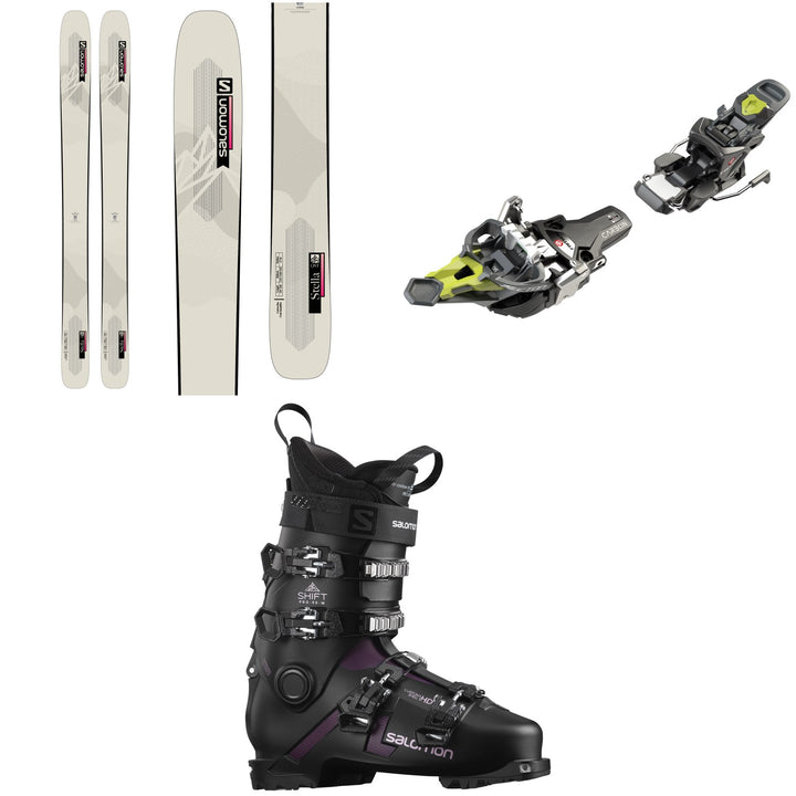 Salomon QST Stella 106 Skis + Fritschi Tecton 12 Alpine Touring Ski Bindings + Salomon Shift Pro 90 W Alpine Touring Ski Boots - Women's 2022
