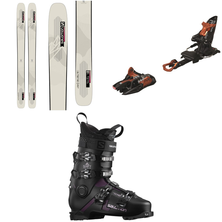 Salomon QST Stella 106 Skis + Marker Kingpin 10 Alpine Touring Ski Bindings + Salomon Shift Pro 90 W Alpine Touring Ski Boots - Women's 2022