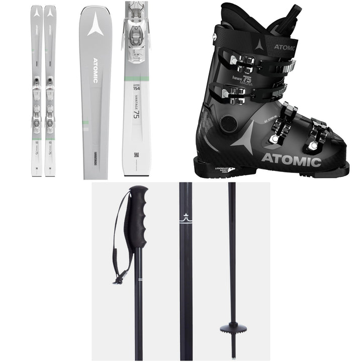 Atomic Vantage W 75 Skis + M 10 GW Bindings + Hawx Magna 75 W Ski Boots - Women's + evo Merge Ski Poles 2022