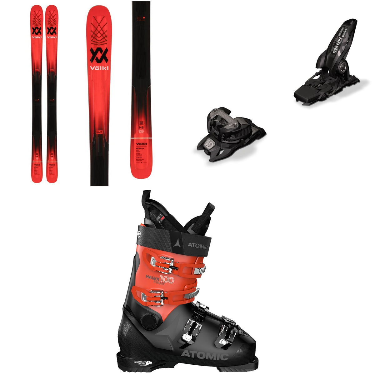 Völkl M6 Mantra Skis 2022 + Marker Griffon 13 ID Ski Bindings 2020 + Atomic Hawx Prime 100 Ski Boots 2022