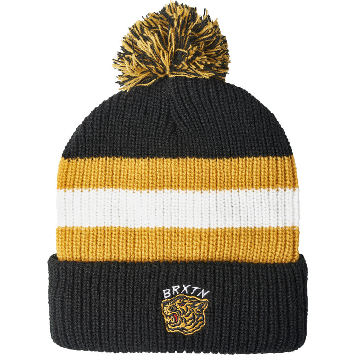 Brixton Kit Pom Beanie Black/Off White/Bright Gold
