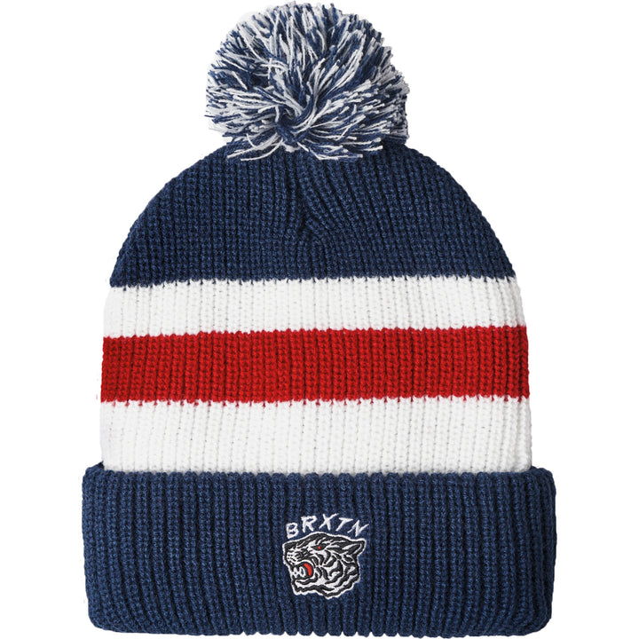 Brixton Kit Pom Beanie Washed Navy/White/Red