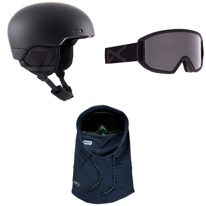 Anon Windham WaveCel Helmet + Relapse Goggles + MFI Fleece Helmet Hood