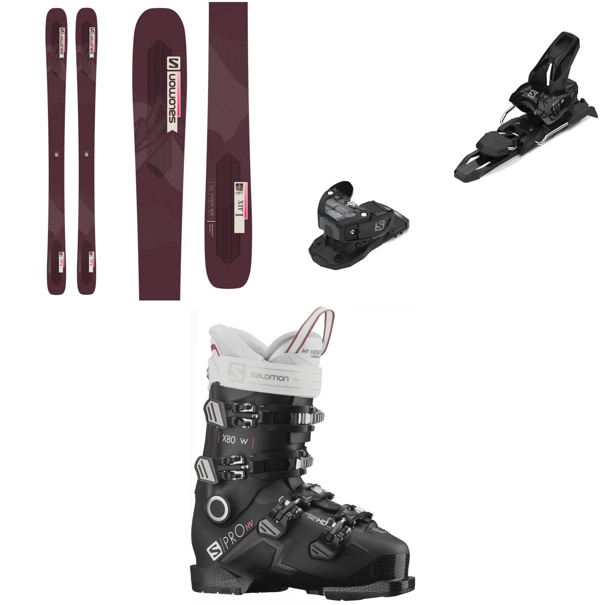 Salomon QST Lux 92 Skis + Warden MNC 11 Ski Bindings + S/Pro HV X80 W CS GW Ski Boots - Women's 2022