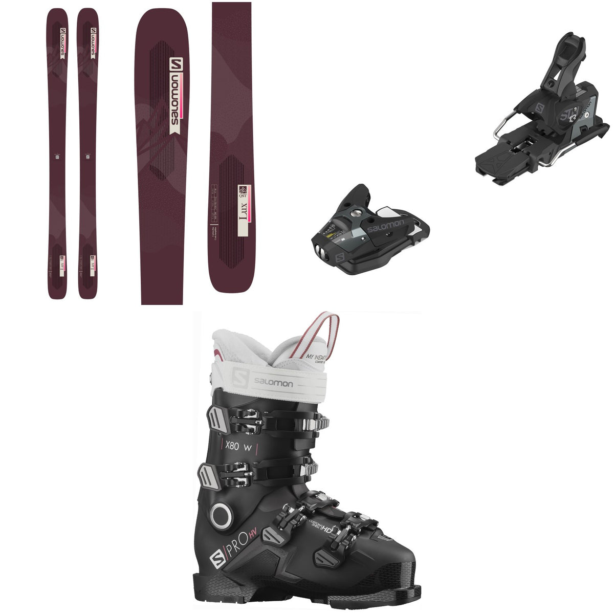 Salomon QST Lux 92 Skis + STH2 WTR 13 Ski Bindings + S/Pro HV X80 W CS GW Ski Boots - Women's 2022