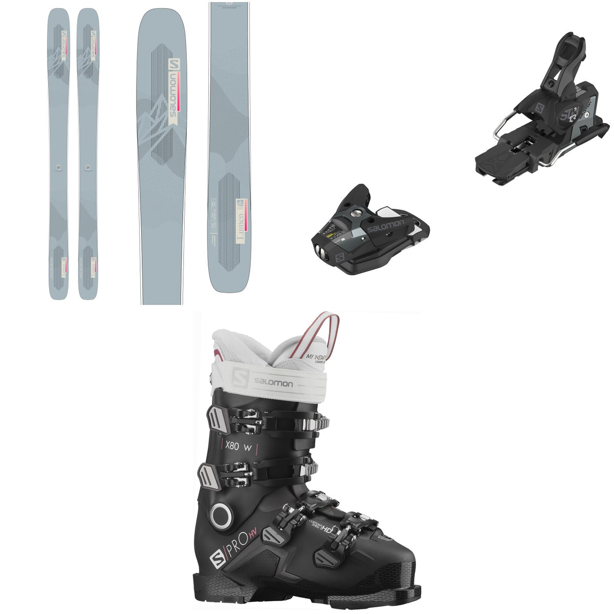 Salomon QST Lumen 99 Skis + STH2 WTR 13 Ski Bindings 2022 + S/Pro HV X80 W CS GW Ski Boots - Women's 2022