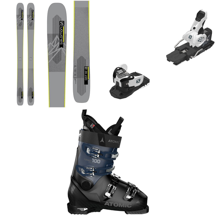 Salomon QST 92 Skis + Warden MNC 13 Ski Bindings + Atomic Hawx Prime 100 Ski Boots 2022