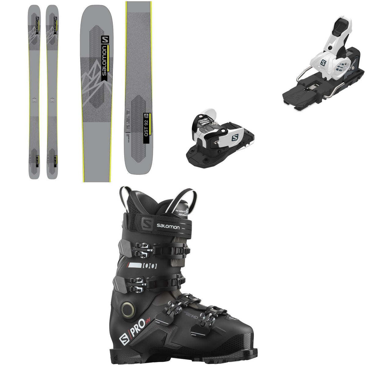 Salomon QST 92 Skis + Warden MNC 13 Ski Bindings + S/Pro HV 100 GW Ski Boots 2022