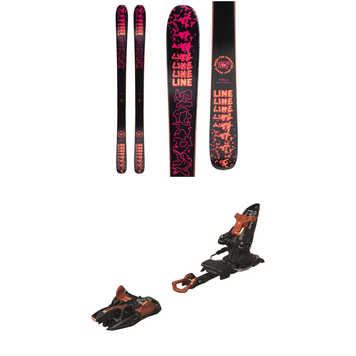 Line Skis Sick Day 94 Skis 2022 + Marker Kingpin 13 Alpine Touring Ski Bindings 2020