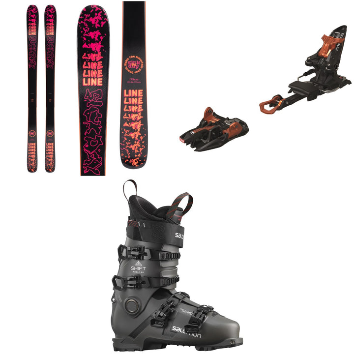 Line Skis Sick Day 94 Skis 2022 + Marker Kingpin 13 Alpine Touring Ski Bindings 2020 + Salomon Shift Pro 120 Alpine Touring Ski Boots 2022