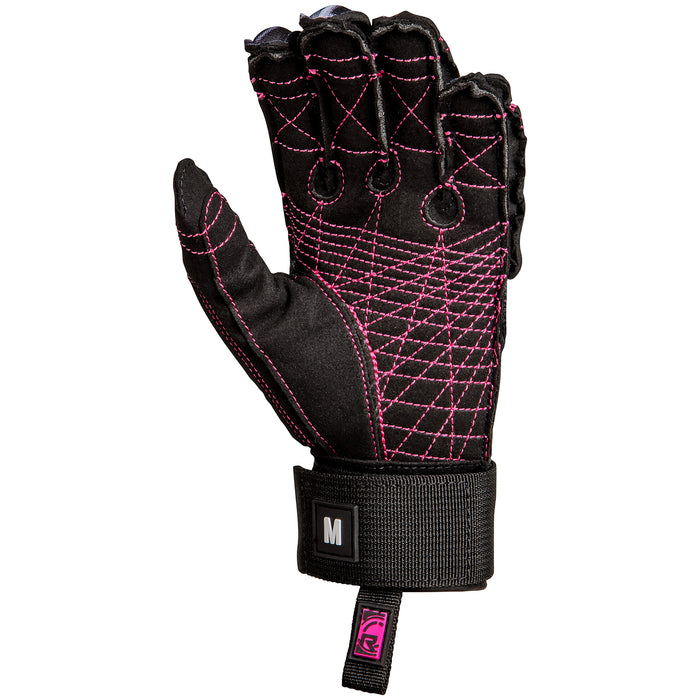 Radar Lyric Inside-Out Waterski Gloves - Women's Tulip/Black/White