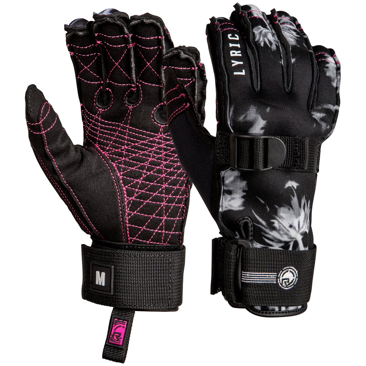 Radar Lyric Inside-Out Waterski Gloves - Women's Tulip/Black/White