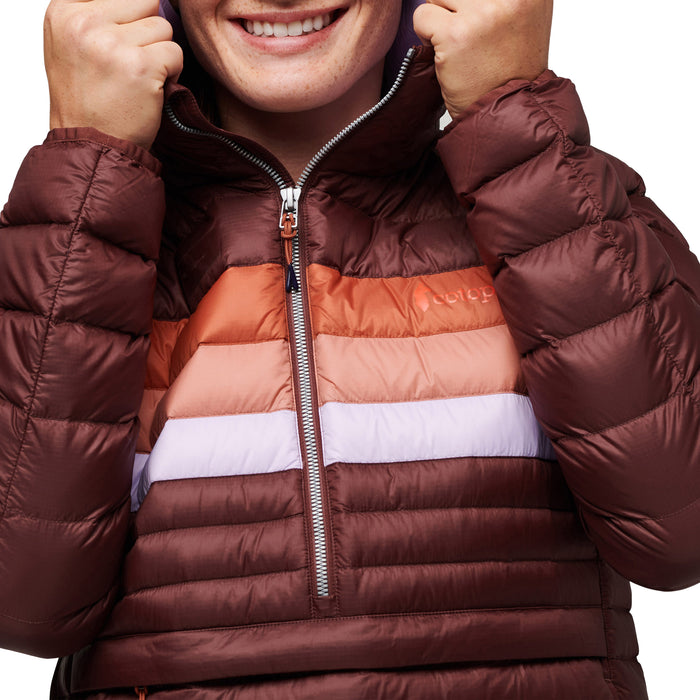 Cotopaxi Fuego Down Hooded Pullover - Women's Chestnut Stripes