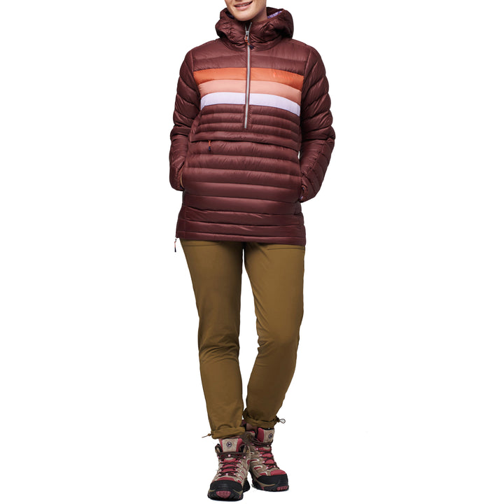 Cotopaxi Fuego Down Hooded Pullover - Women's Chestnut Stripes