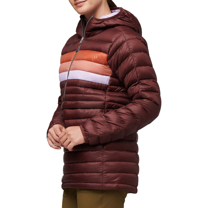 Cotopaxi Fuego Down Hooded Pullover - Women's Chestnut Stripes