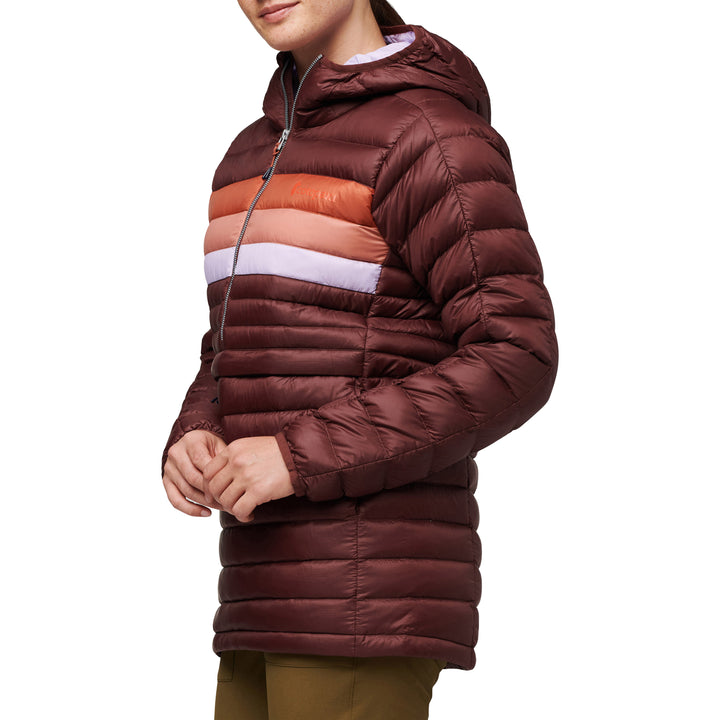 Cotopaxi Fuego Down Hooded Pullover - Women's Chestnut Stripes