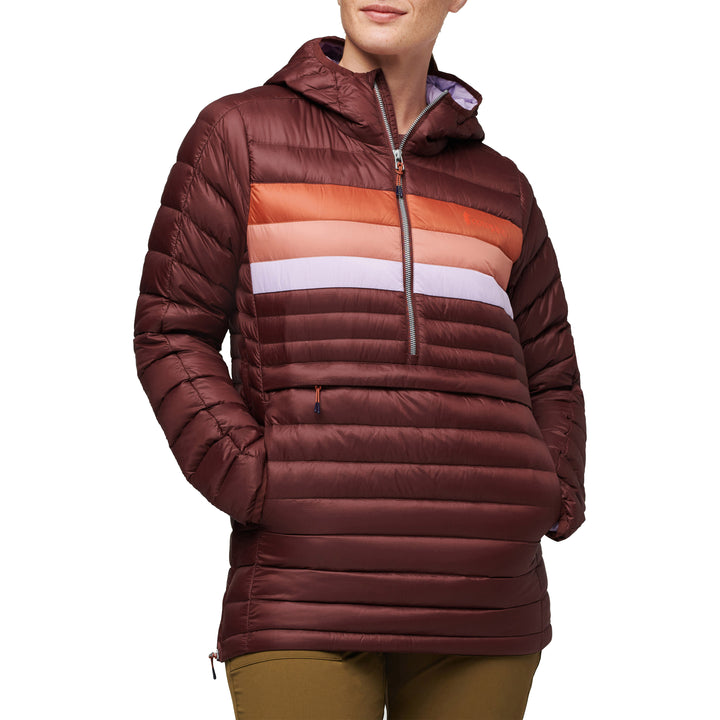 Cotopaxi Fuego Down Hooded Pullover - Women's Chestnut Stripes