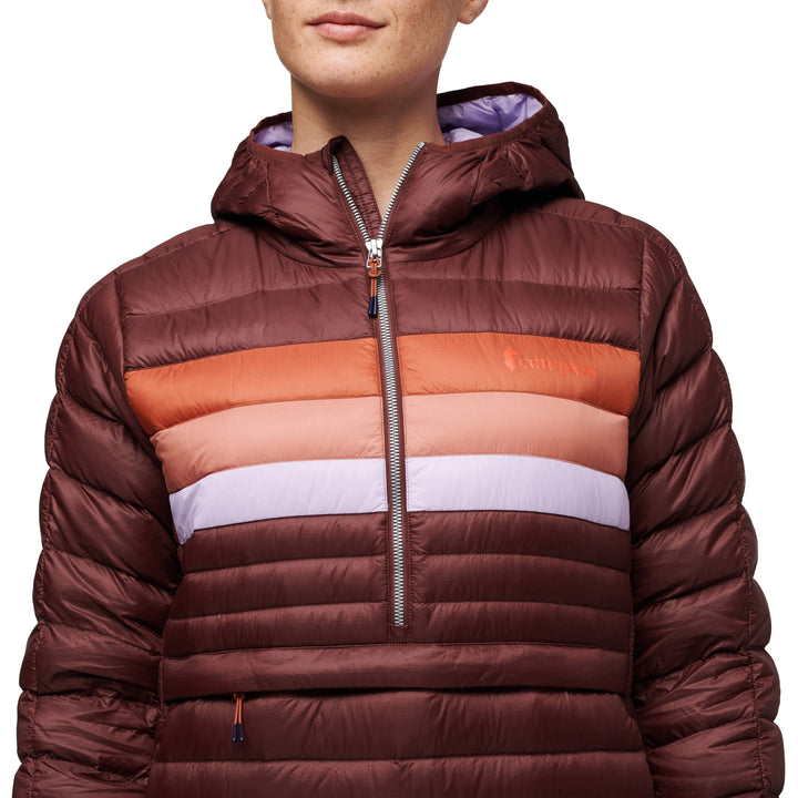 Cotopaxi Fuego Down Hooded Pullover - Women's Chestnut Stripes