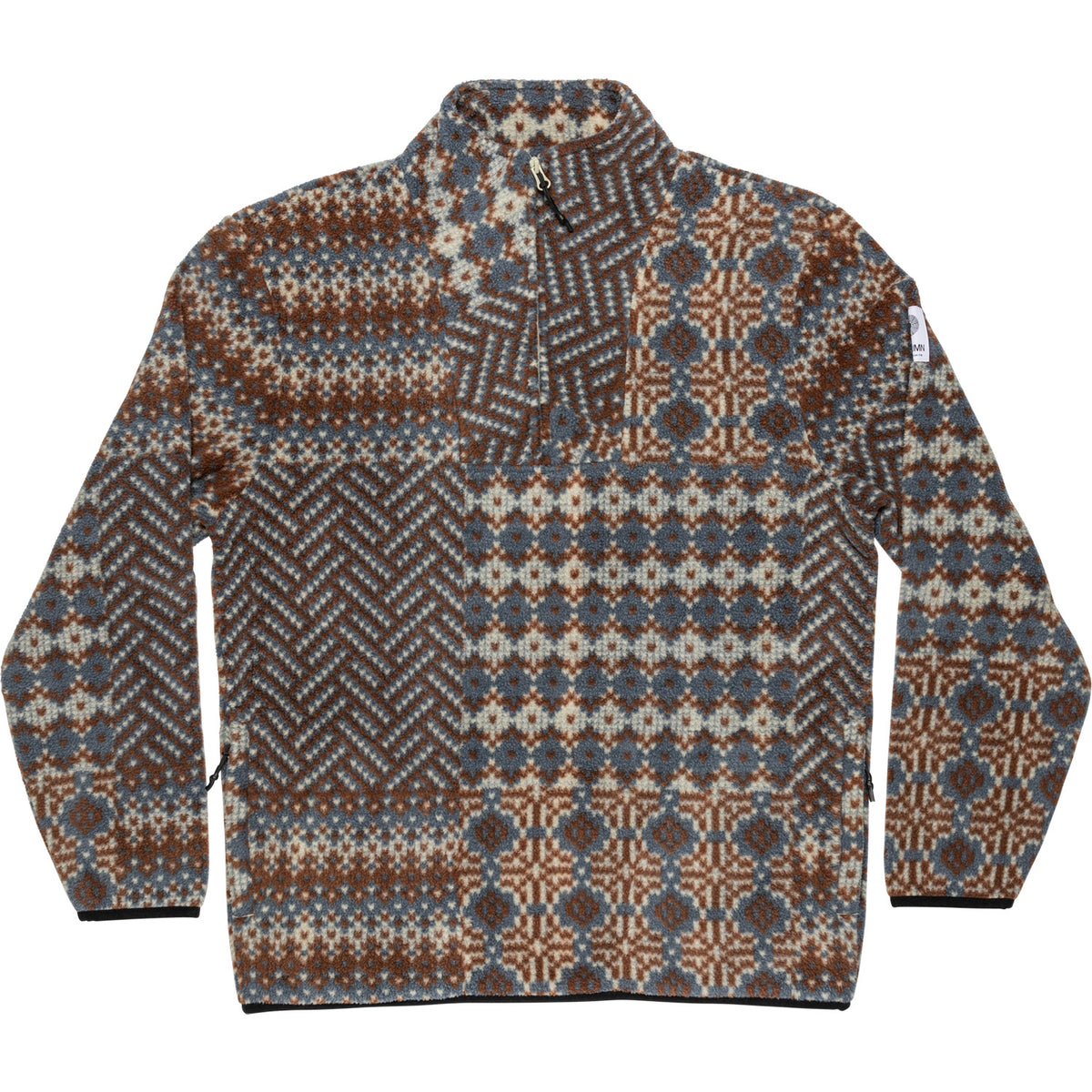 Autumn Vortex Half Zip Fleece - Men's Fair Isle Patchwork