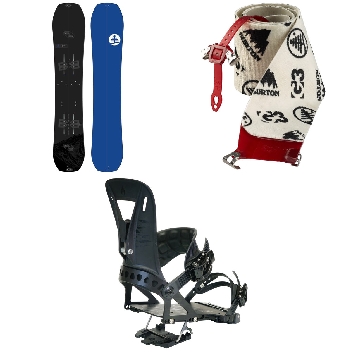 Burton Family Tree Hometown Hero X Splitboard + Burton x G3 High-Traction Splitboard Skins + Spark R&D Surge ST Splitboard Bindings 2023