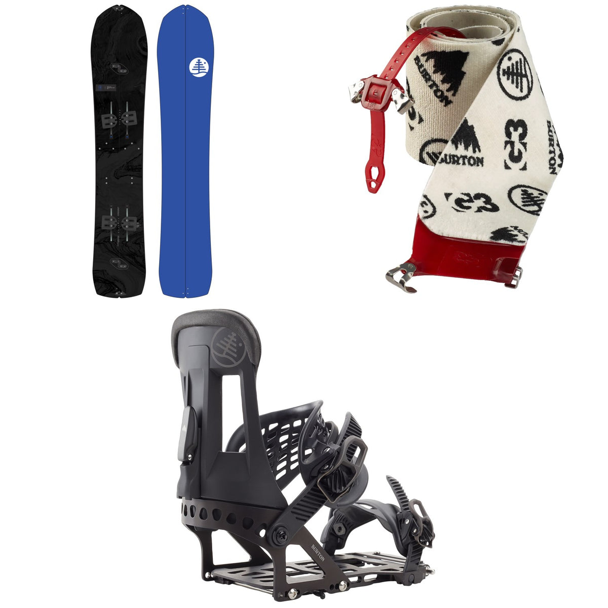Burton Family Tree Straight Chuter Splitboard + Burton x G3 High-Traction Splitboard Skins + Hitchhiker Splitboard Bindings 2024