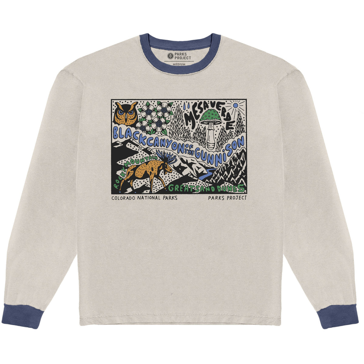 Parks Project Colorado Snapshot Long-Sleeve Tee - Men's White/Navy