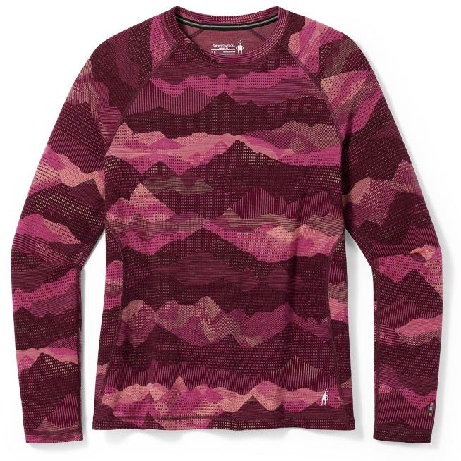 Smartwool Classic Thermal Merino Base Layer Pattern Plus Top - Women's Festive Fuchsia Mountain Scape