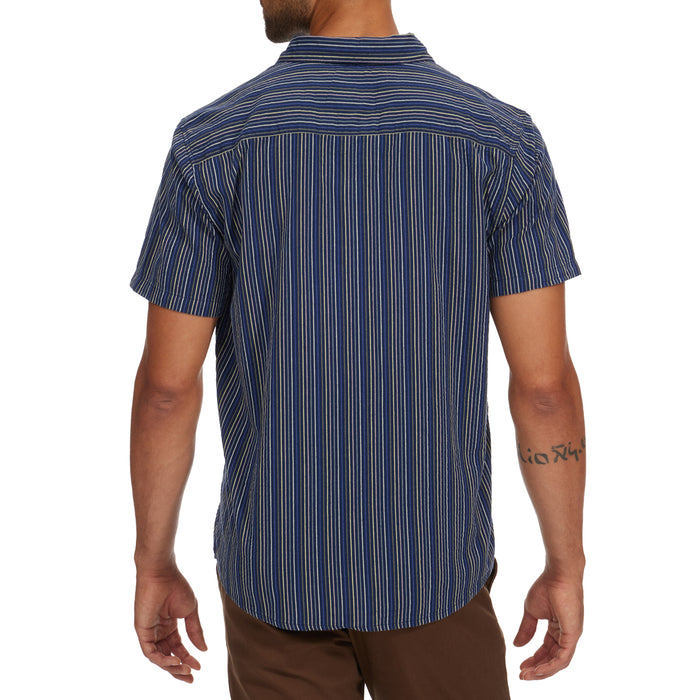 RVCA Endless Seersucker Short-Sleeve Shirt Moody Blue