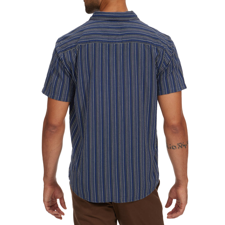 RVCA Endless Seersucker Short-Sleeve Shirt Moody Blue