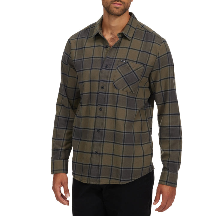 Volcom Caden Plaid Long-Sleeve Shirt - Men's Military