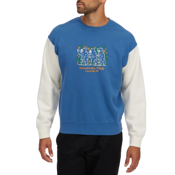Parks Project Catskills Bear Buds Embroidered Crew Sweatshirt - Men's Navy