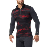 Smartwool Classic Thermal Merino Base Layer Pattern 1/4 Zip Top - Men's Rhythmic Red Mountain Scape::Rhythmic Red Mountain Scape