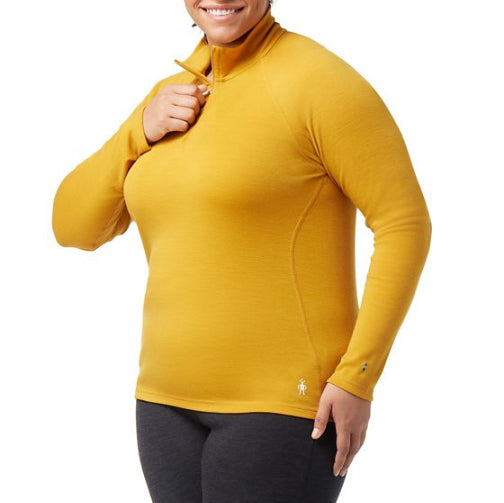 Smartwool Classic Thermal Merino Base Layer 1/4 Zip Plus Top - Women's Honey Gold Heather