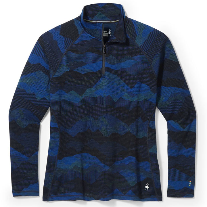 Smartwool Classic Thermal Merino Base Layer Pattern 1/4 Zip Plus Top - Women's Blueberry Hill Mountain Scape