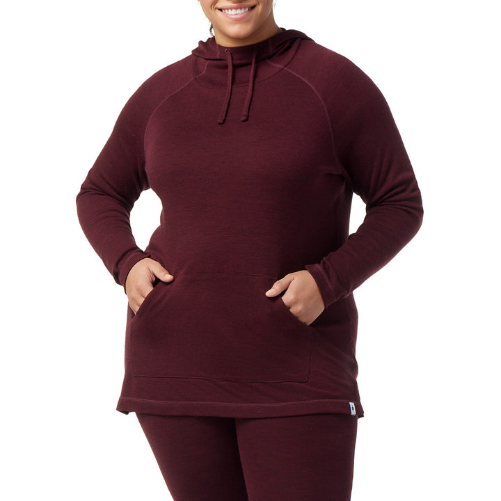 Smartwool Thermal Merino Drape Neck Plus Hoodie - Women's Black Cherry Heather