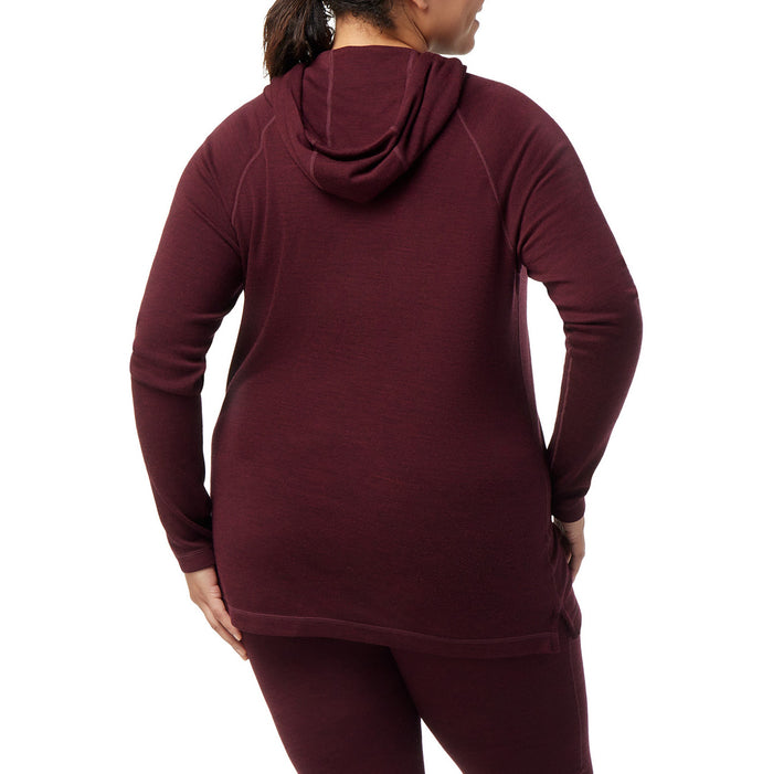 Smartwool Thermal Merino Drape Neck Plus Hoodie - Women's Black Cherry Heather