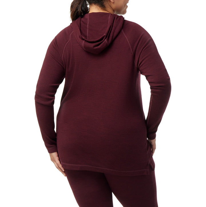 Smartwool Thermal Merino Drape Neck Plus Hoodie - Women's Black Cherry Heather