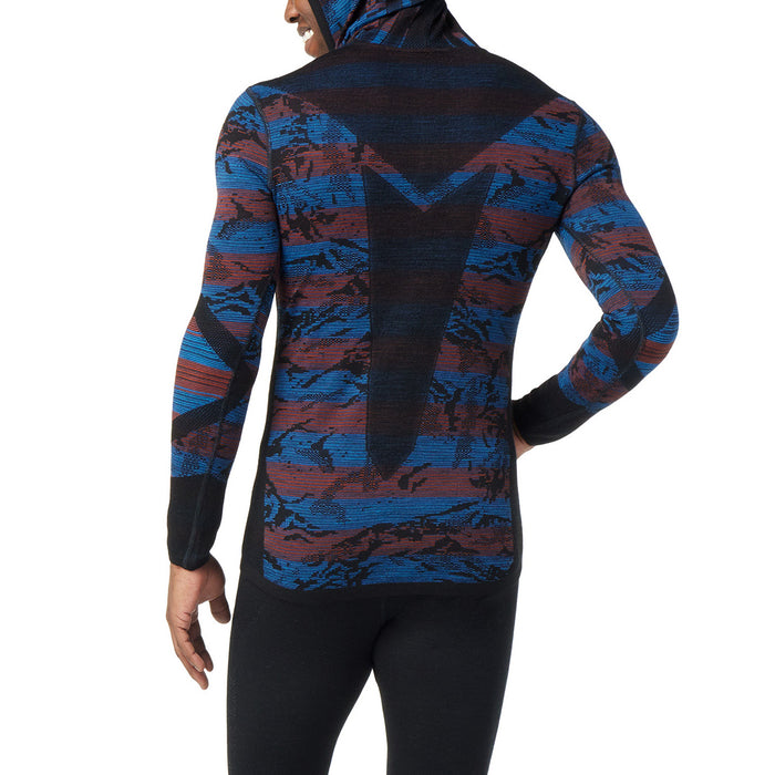 Smartwool Intraknit Thermal Merino Base Layer Pattern 1/2 Zip Hoodie - Men's Black Mountain