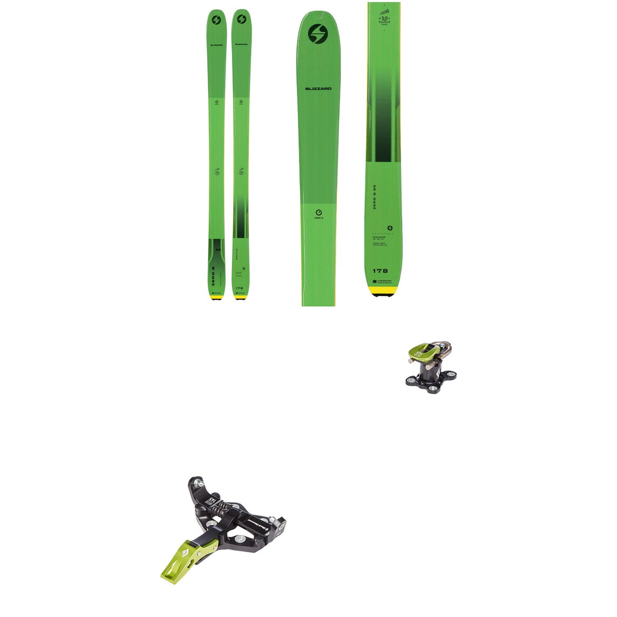 Blizzard Zero G 95 Skis + Black Diamond Helio 145 Alpine Touring Bindings 2022
