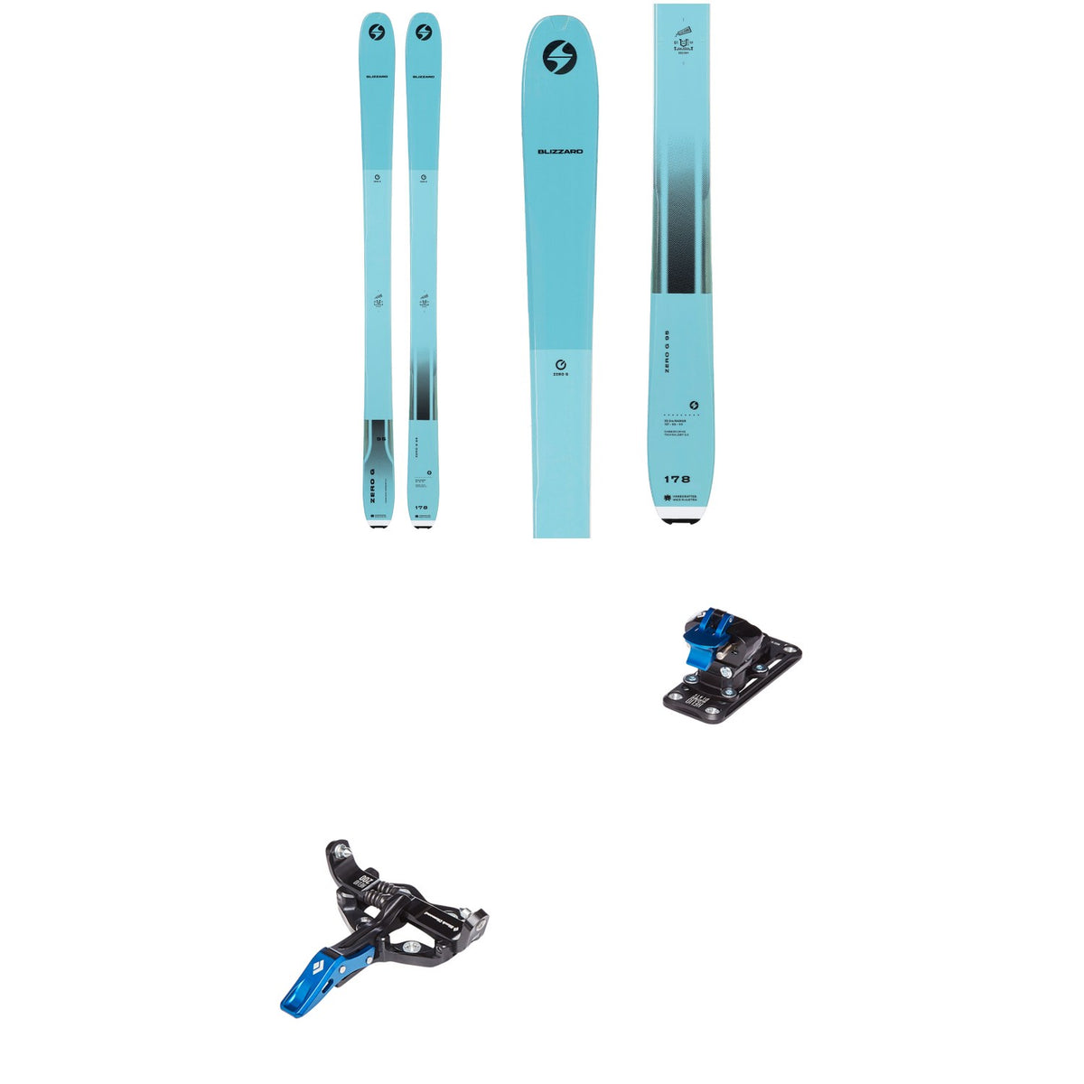 Blizzard Zero G 95 Skis + Black Diamond Helio 200 Alpine Touring Bindings 2022