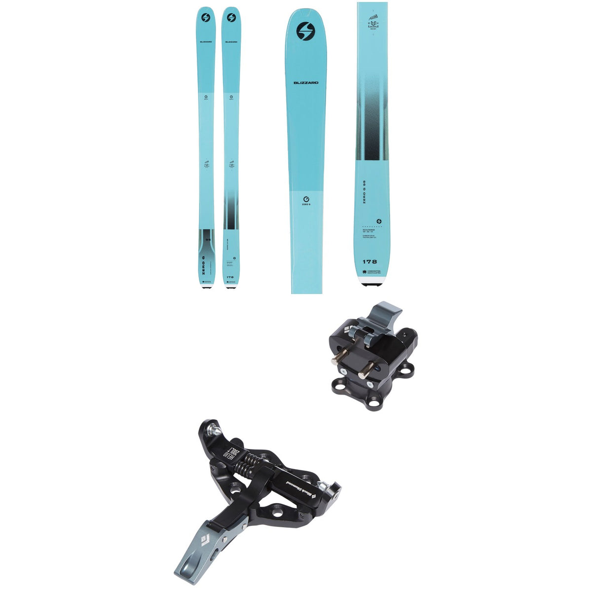 Blizzard Zero G 95 Skis + Black Diamond Helio 200 LT Alpine Touring Bindings 2022