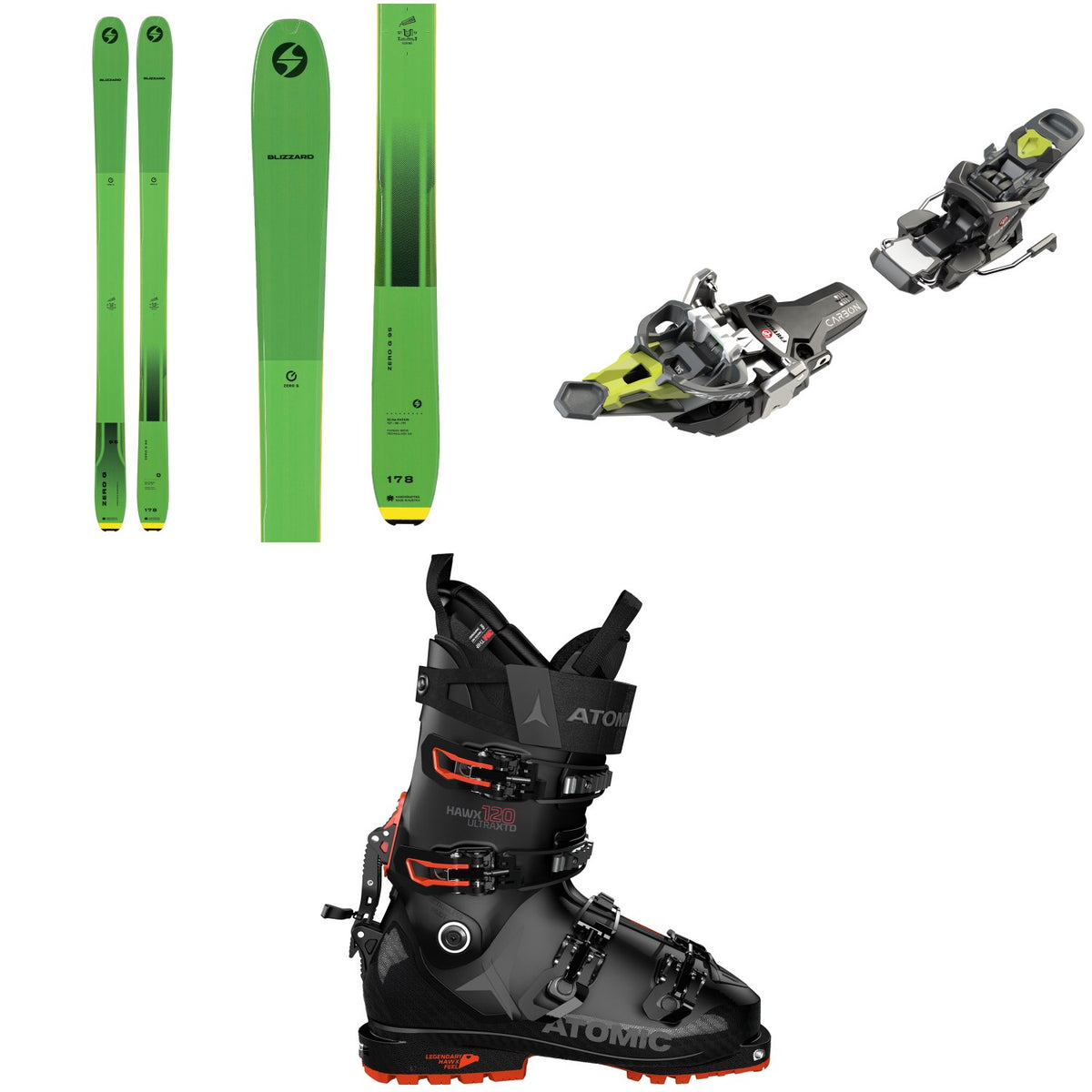 Blizzard Zero G 95 Skis + Fritschi Tecton 12 Alpine Touring Ski Bindings + Atomic Hawx Ultra XTD 120 Alpine Touring Ski Boots 2022