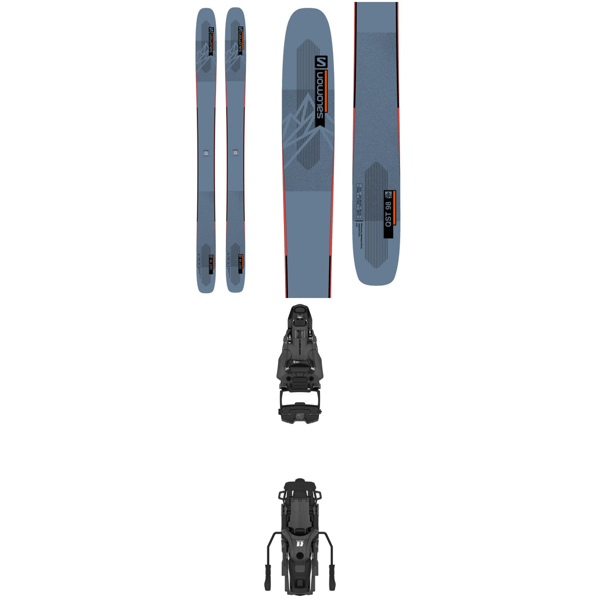 Salomon QST 98 Skis + Armada Shift MNC 13 Alpine Touring Ski Bindings 2023