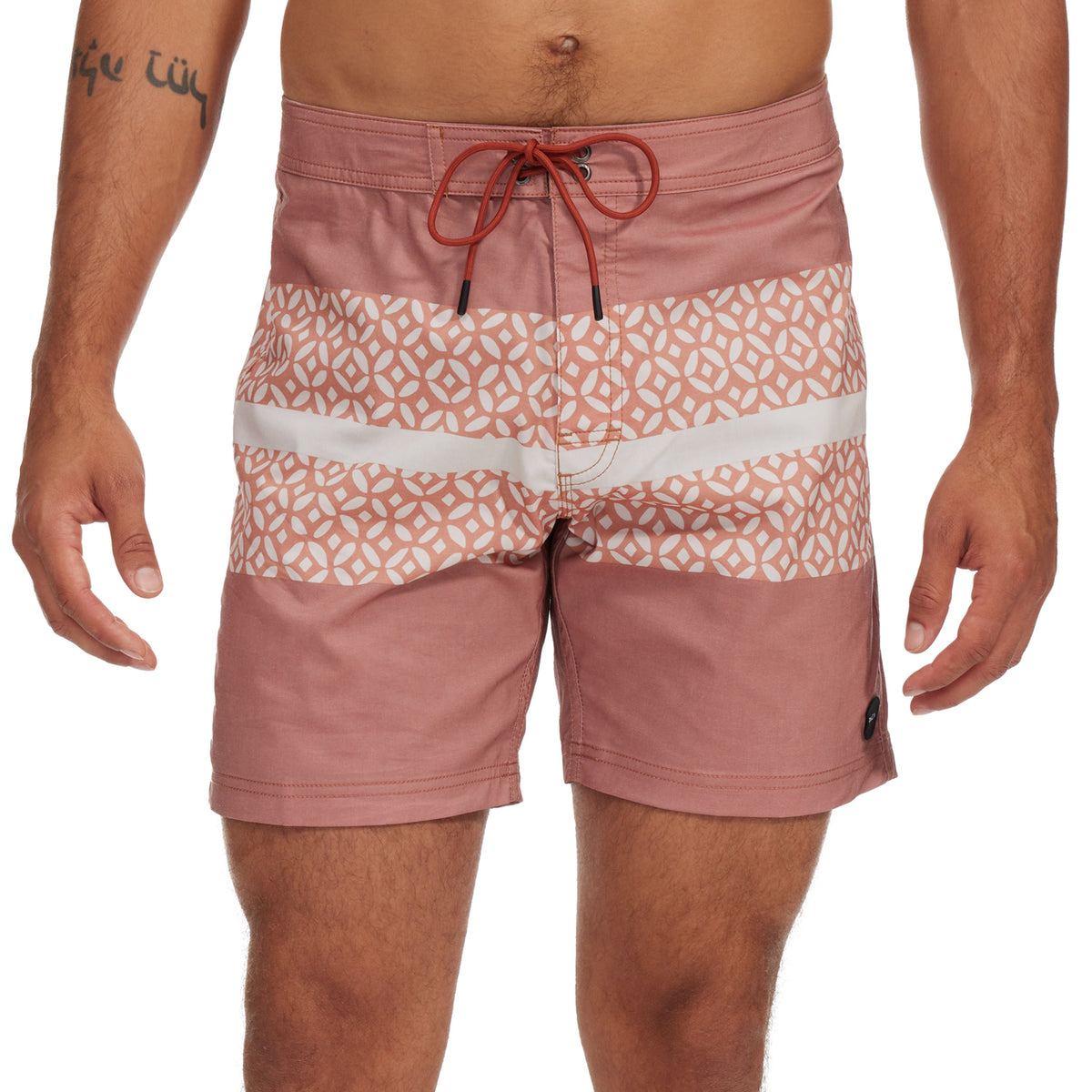 RVCA Westport Print Swim Trunks - Men's Brick