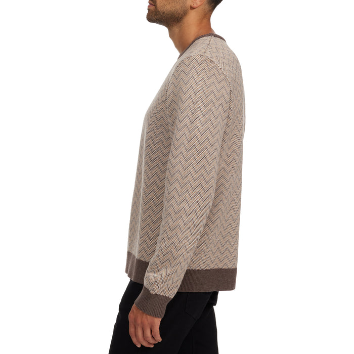 Rhythm Herringbone Knit Sweater - Men's Brown