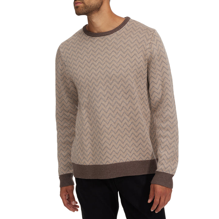 Rhythm Herringbone Knit Sweater - Men's Brown
