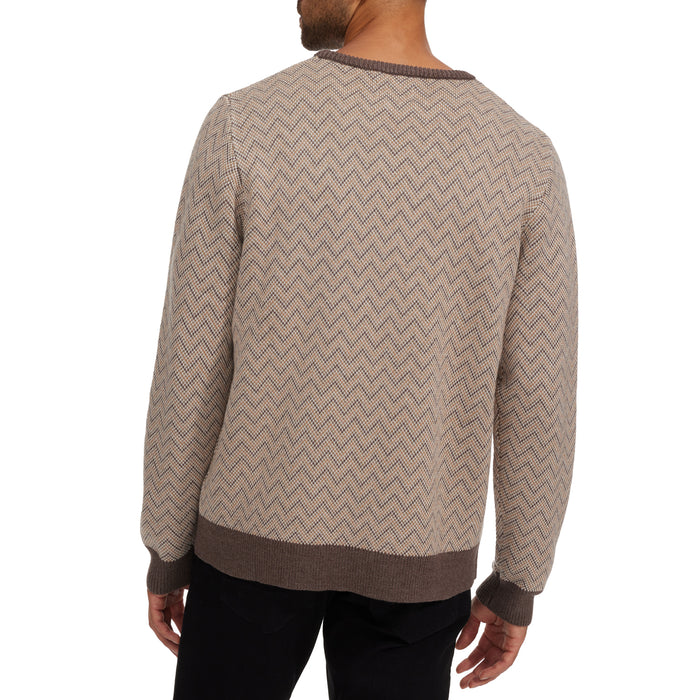 Rhythm Herringbone Knit Sweater - Men's Brown