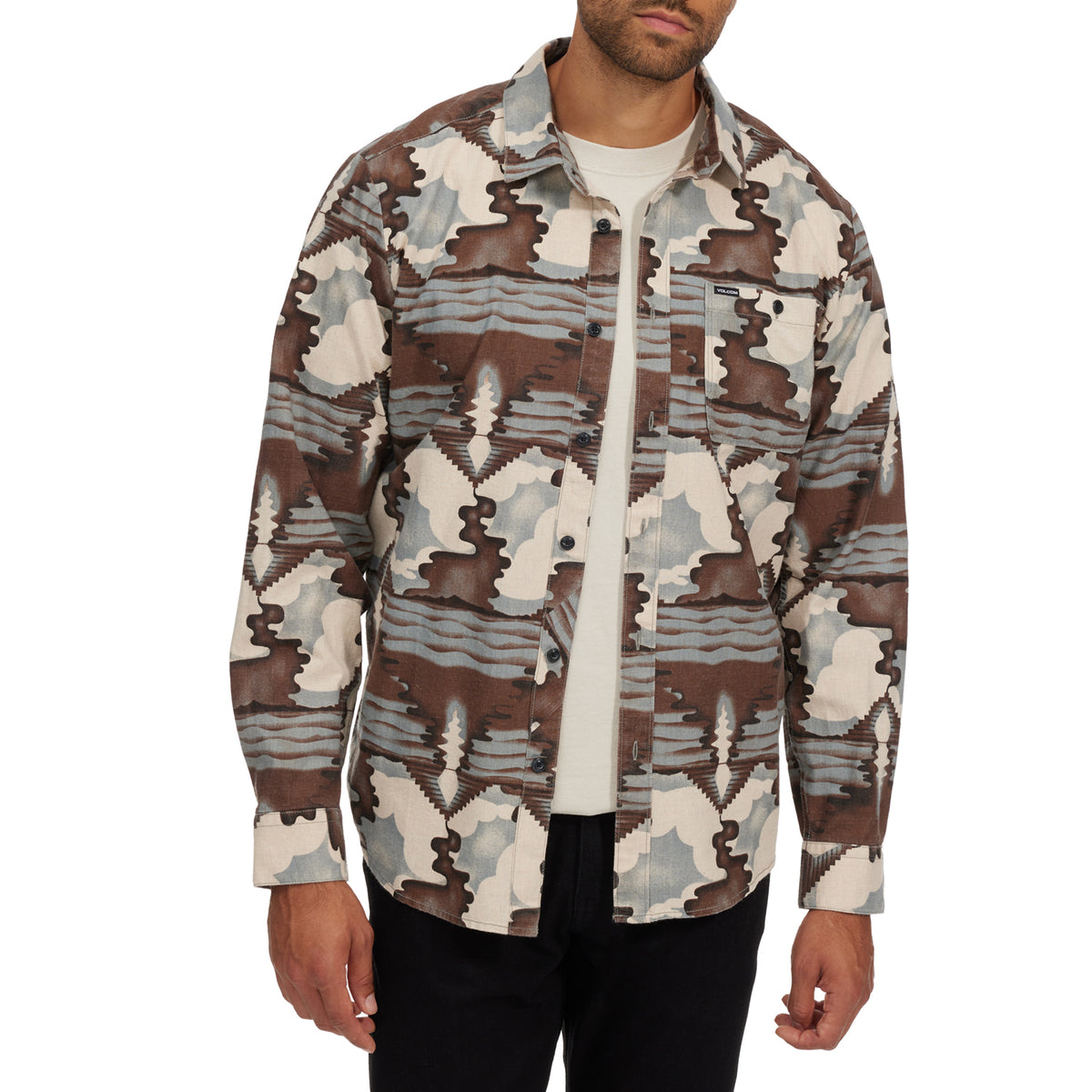 Volcom Liberate Long-Sleeve Flannel - Men's White Flash