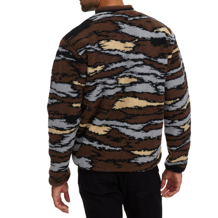 Volcom Muzzer Fuzzar Zip Up Sweatshirt - Men's Bark Brown